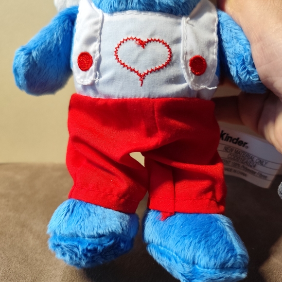 3/$30💜Kinder Surprise Plush Bunny Rabbit Blue & White w/ Embroidered heart - Picture 3 of 10